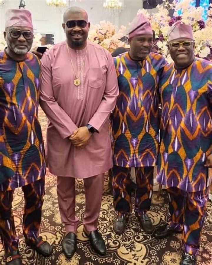 
‘Huge Disrespect To The Dead’ – Netizens Slam Pretty Mike For Attending Don Jazzy’s Mum’s Burial With Ladies Wearing Weird Pants 
