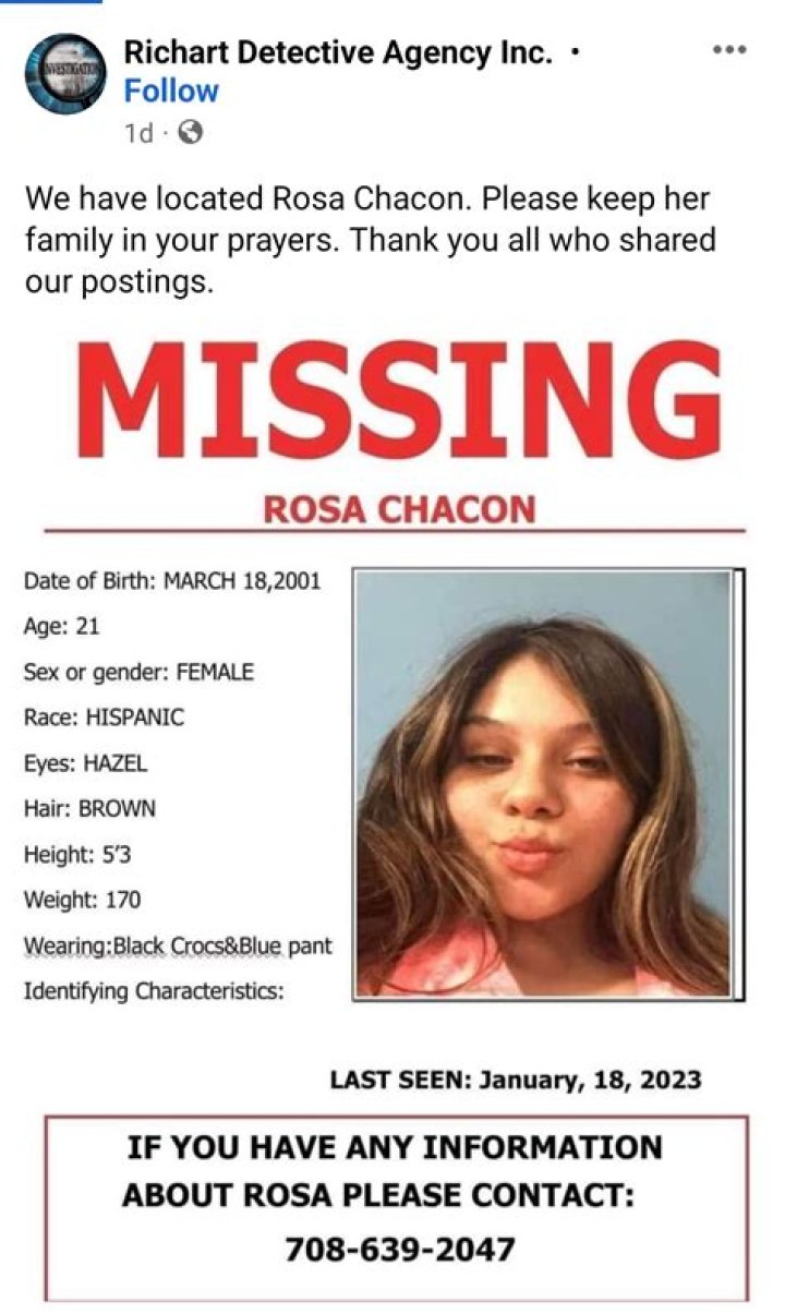 
Rosa Chacon Missing Chicago – Search Concludes After 2 Months 